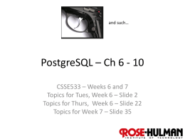 PostgreSQL * Ch 6 - 10 - Rose