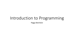 Introduction to Programming