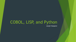 COBOL, LISP, and Pythonx