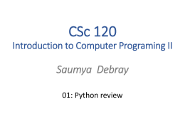 01 Python Reviewx - Arizona Computer Science