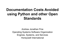 Documentation Costs Avoided using Python and