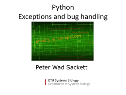 Exceptions and Bug Handling