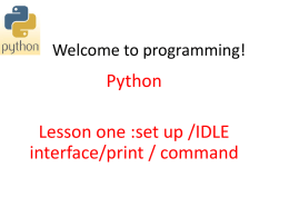 Welcome to programming!