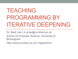 Professional Computing - School of Computer Science