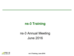ns-3 Training, June 2016
