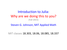 Introduction to Julia (Fall 2015)