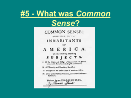 What was Common Sense?