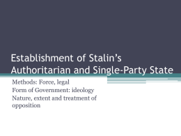 Establishment of Stalin`s Rule