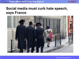 Social Media Must Curb Hate Speech - Albert