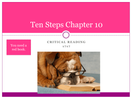 Ten Steps Chapter 10