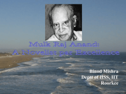 Mulk Raj Anand : A Novelist par Excellence