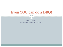Even YOU can do a DBQ!