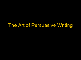 The Art of Persuasive Writing PowerPoint