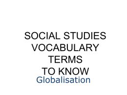 SOCIAL STUDIES VOCABULARY TERMS TO KNOW