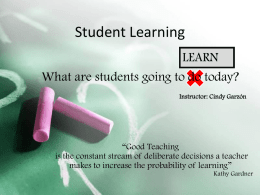 It’s all about Student Learning