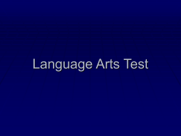 Language Arts Test - Haralson County Schools