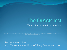The CRAAP test - Miami University Hamilton
