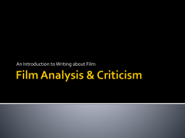 Film Analysis & Criticism