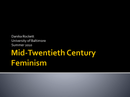Mid-Twentieth Century Feminism