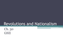 Revolutions and Nationalism - Charleston County School of