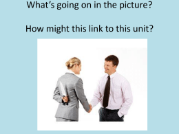 What`s going on in the picture? How might this link to this unit?