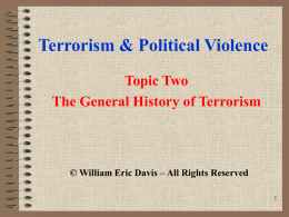 Topic Two - General History of Terrorism