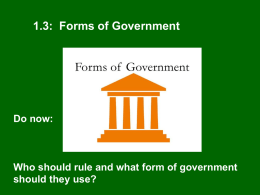 1.3: Forms of Government