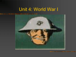 Unit 4 World War I Power Point 1