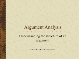 Argument Analysis