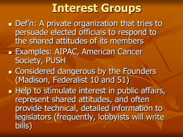 Chapter 11 Interest Groups