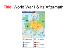 Title: World War I & Its Aftermath