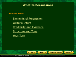 Elements of Persuasion - Beavercreek City School District
