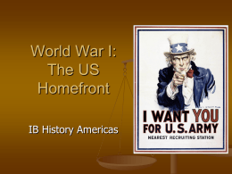 World War I US Homefront