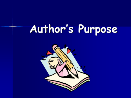 Author`s Purpose