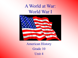 A World at War: World War I