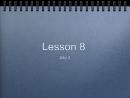 Wetzel Lesson 8 Day 3 Keynote - tcss12