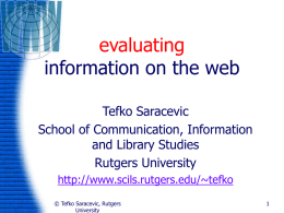 metadata - School of Communication and Information