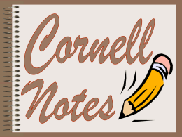 Cornell Notes-Power Point Resource