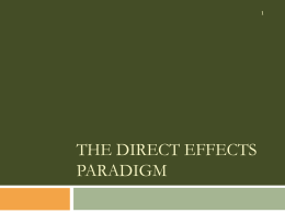 The direct effects paradigm