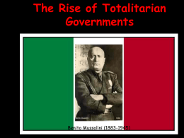 The Rise of Mussolini in Italy