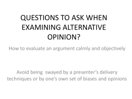 BDC332_QUESTIONS TO ASK WHEN EXAMINING ALTERNATIVE