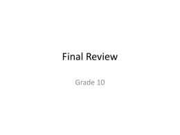 final review gr 10