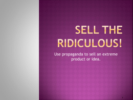 Sell the Ridiculous! - JJ Daniell Middle School