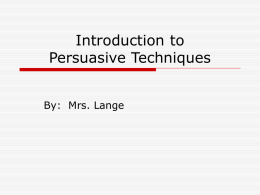 Introduction to Persuasive Techniques