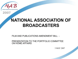 National Association of Broadcasters presentation