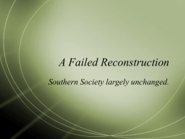 A Failed Reconstruction