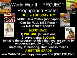 World War II – PROJECT Propaganda Poster