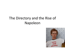 The Directory and the Rise of Napoleon