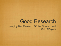 Good Research Powerpoint