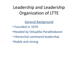 Leadership and Leadership Organization of LTTE